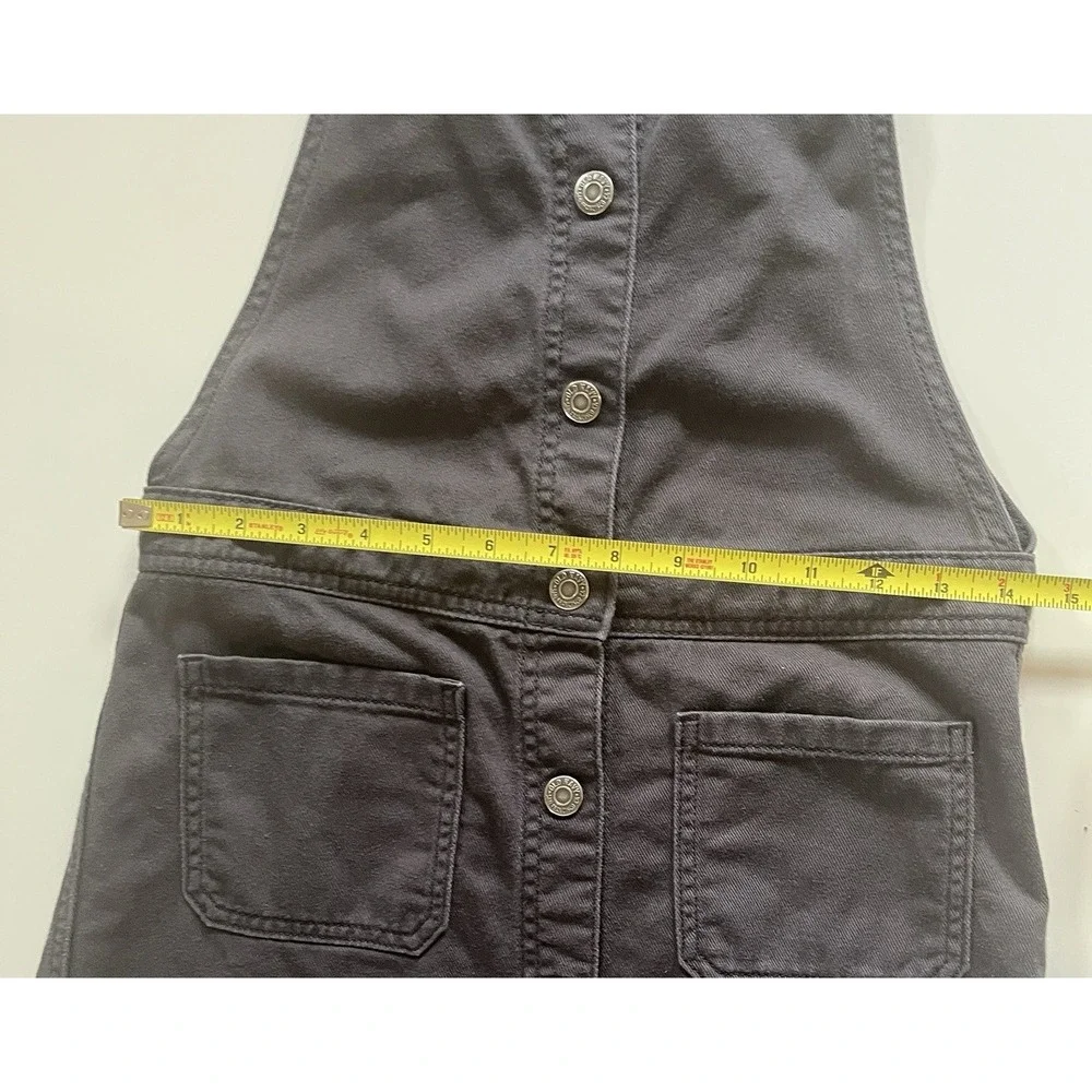Old Navy Girls' Size XL (12) Dark Gray Bib Overall Dress 100% Cotton‎ Button Up